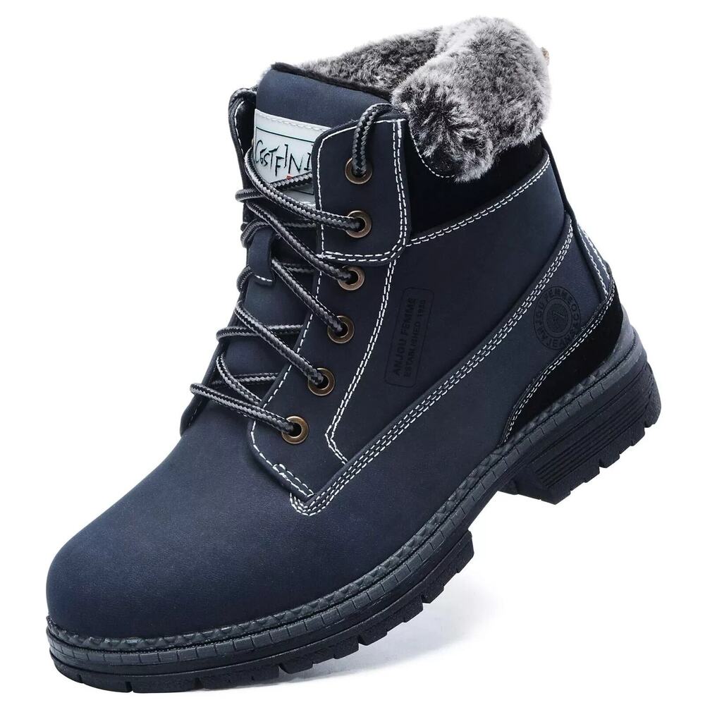 Cestfini Women's Ankle Hiking Winter Snow Boots Black/Blue Size 9